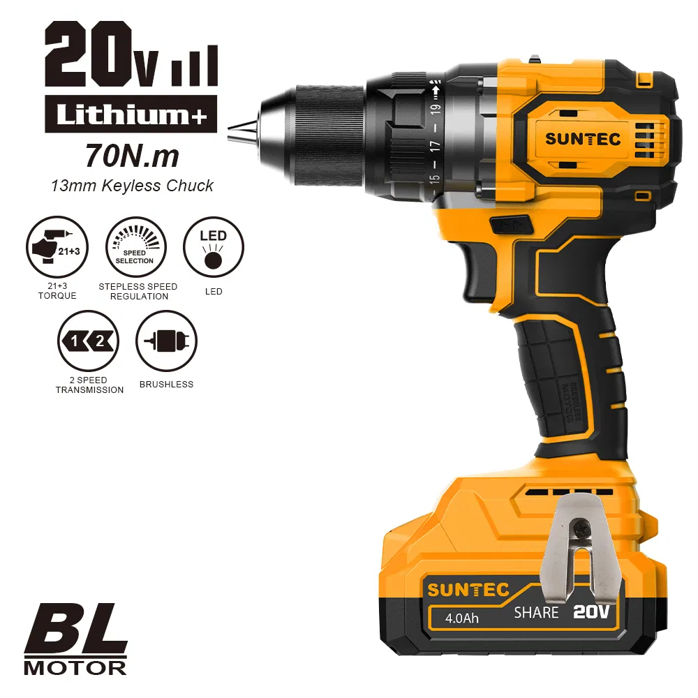 Suntec Factory Power Tool Set Foret Tournevis Perceuse à percussion électrique sans fil